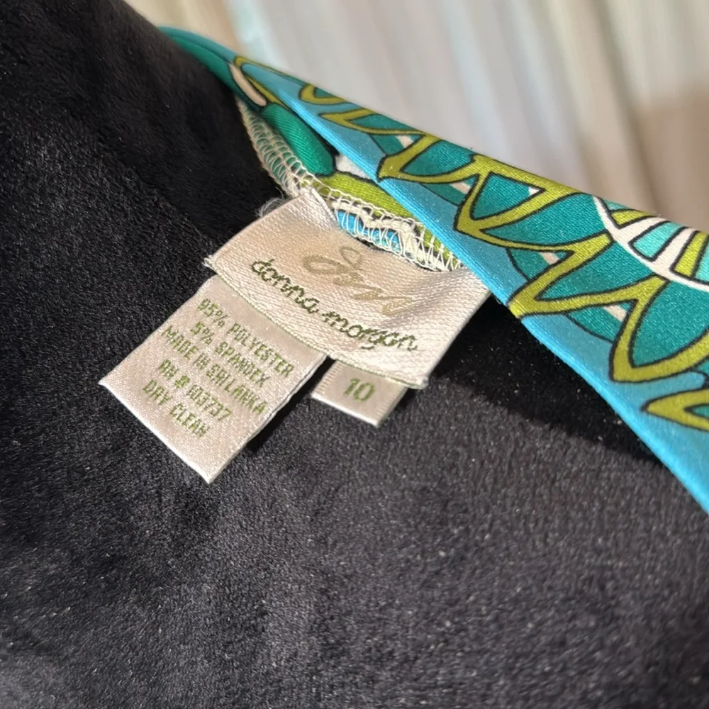 Donna Morgan Blue Sheath Dress Long Sleeve Bateau Neckline - Picture 5 of 5